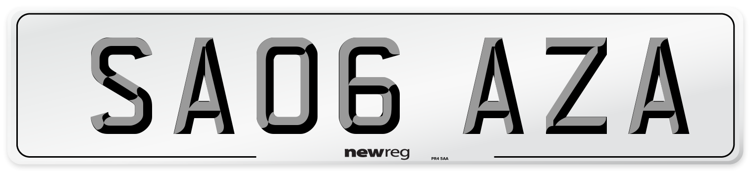 SA06 AZA Number Plate from New Reg
